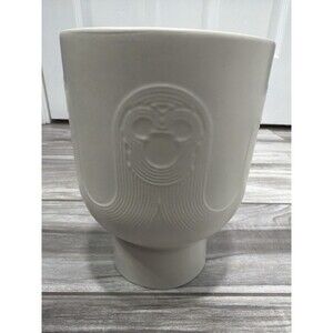 Disney Mickey Mouse Icon White Ceramic Planter Pot 1 Gal Drainage Hole Indoor